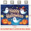 Party Backdrop Halloween Flat Cute Ghosts Pumpkins Witch Multi Layered Celebrations Celebration Photo Booth Front Door Decor