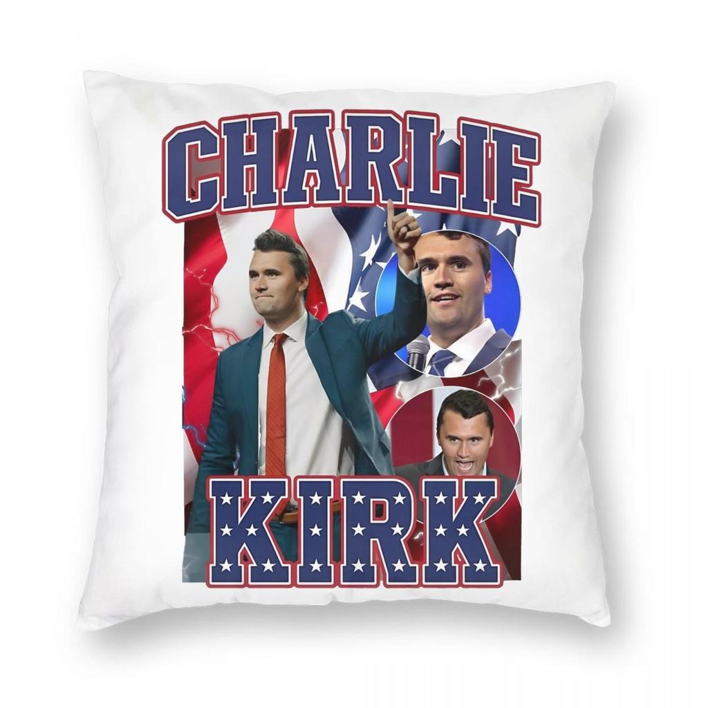 Charlie Kirk Kissenbezug Bedruckter Polyester-Kissenbezug Dekor Kissenbezug für Sofakissen Zuhause Mit Reißverschluss 45*45cm