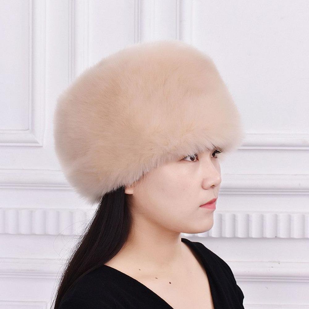 Winter Mink Cotton Hat for Men and Women Fox Fur Hat Imitation Rabbit Fur Thick Warm Dome Mongolian Hat
