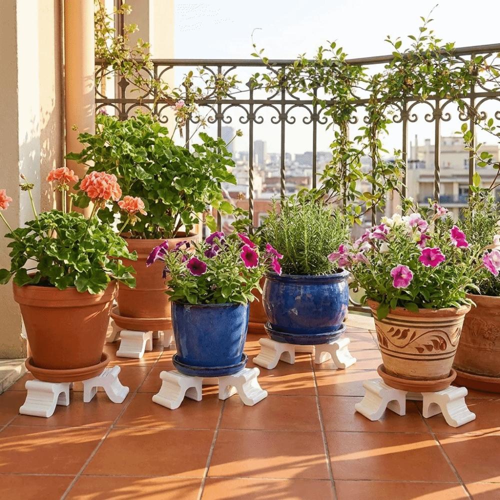 3 STUKS Decoratieve Bloempotstandaards 3D Geprinte Plantenpot Verhoger Voorkom Rot Plantenpot Ondersteuningen Tuin