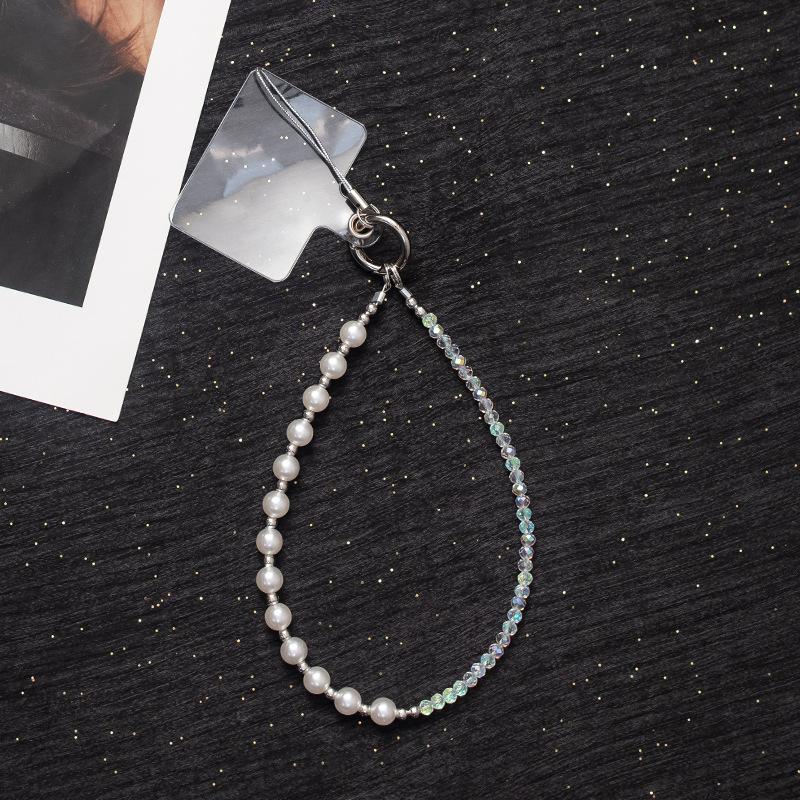 Internet Celebrity Bead Universal Mobile Phone Lanyard Ins Style New Anti Loss Short High-end Opposite Sex Wrist Strap Chain