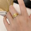 18k Gold-Plated Carved Flower Ring for Women – Fashionable Personalized Design