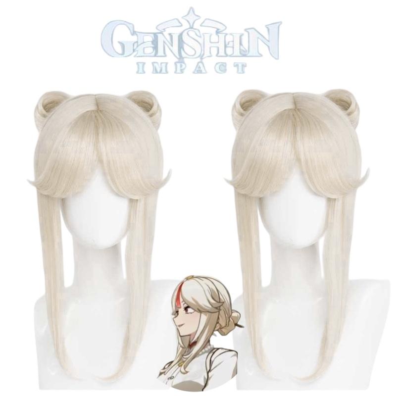 Genshin Impact Ningguang Pizzahut Cobranded Cosplay Game Character Bowknot Wig
