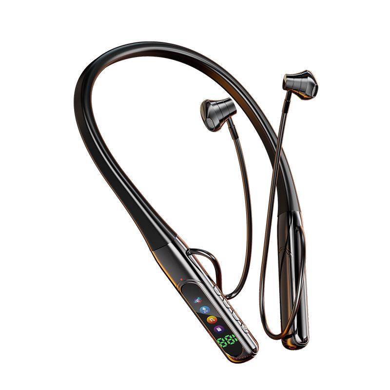 Wireless Magnetic Neckband Earbuds with ENC and LED Display