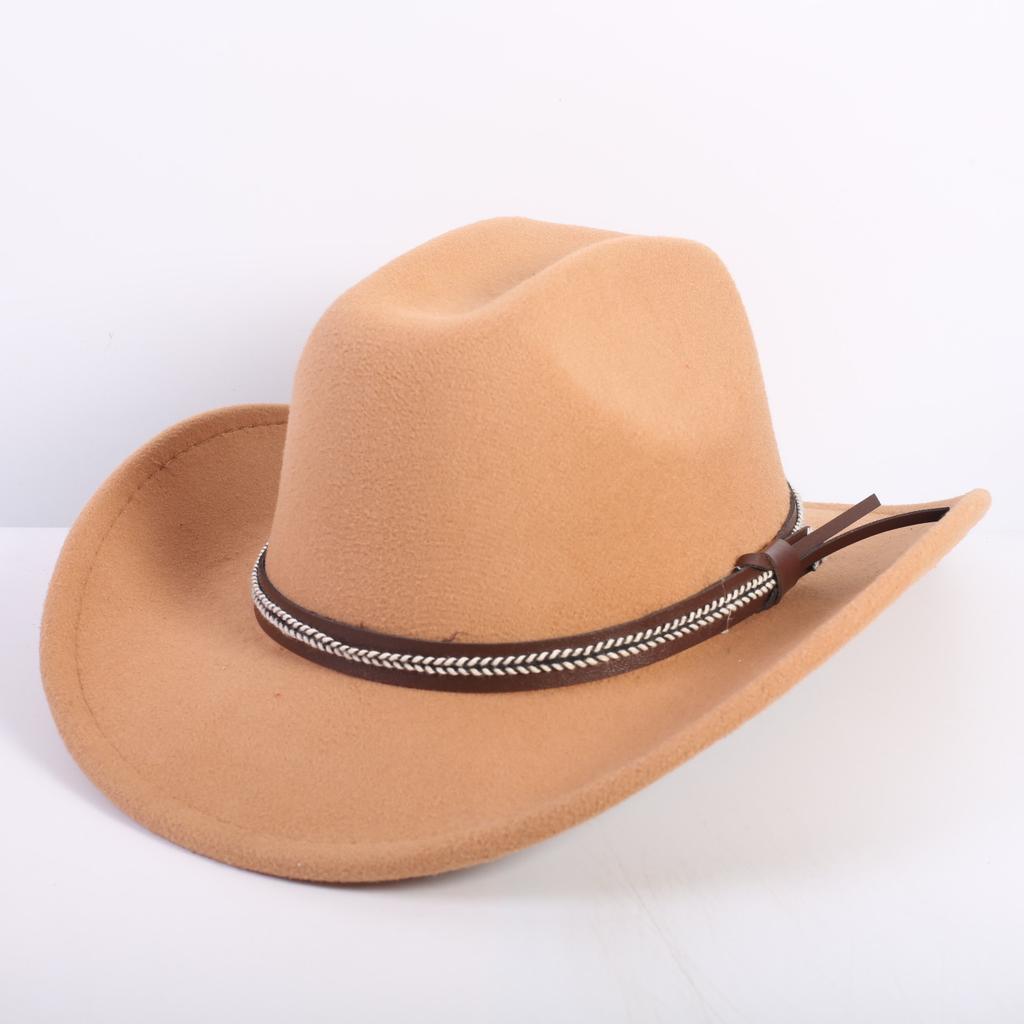 Beliebte europäische und amerikanische Mode OL-Stil einfarbiger Cowboyhut Herren und Damen High-End Zylinder Jazzhut Filzhut