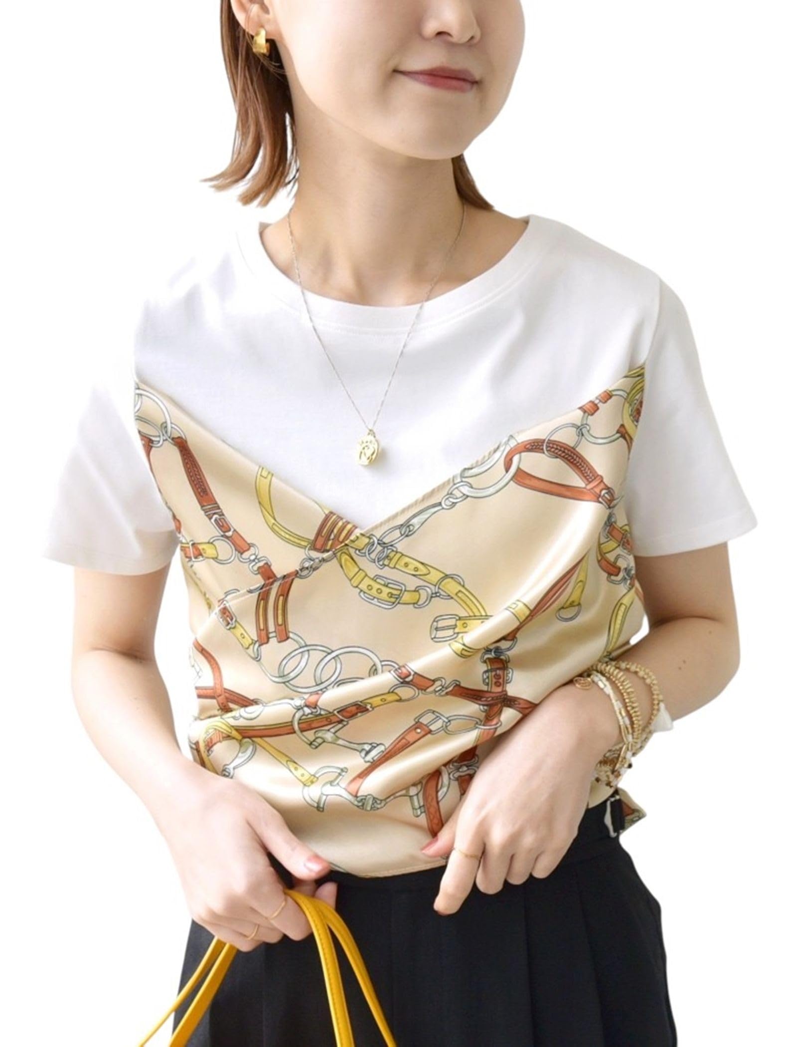 

Ships for Women Scarf Combination Tee 312330063 White One Size Web-Exclusive Hand-Washable белый