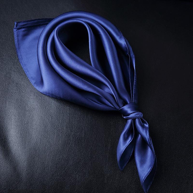 Pañuelo Cuadrado de Satén Versátil - Color Sólido Unisex para Primavera y Otoño
