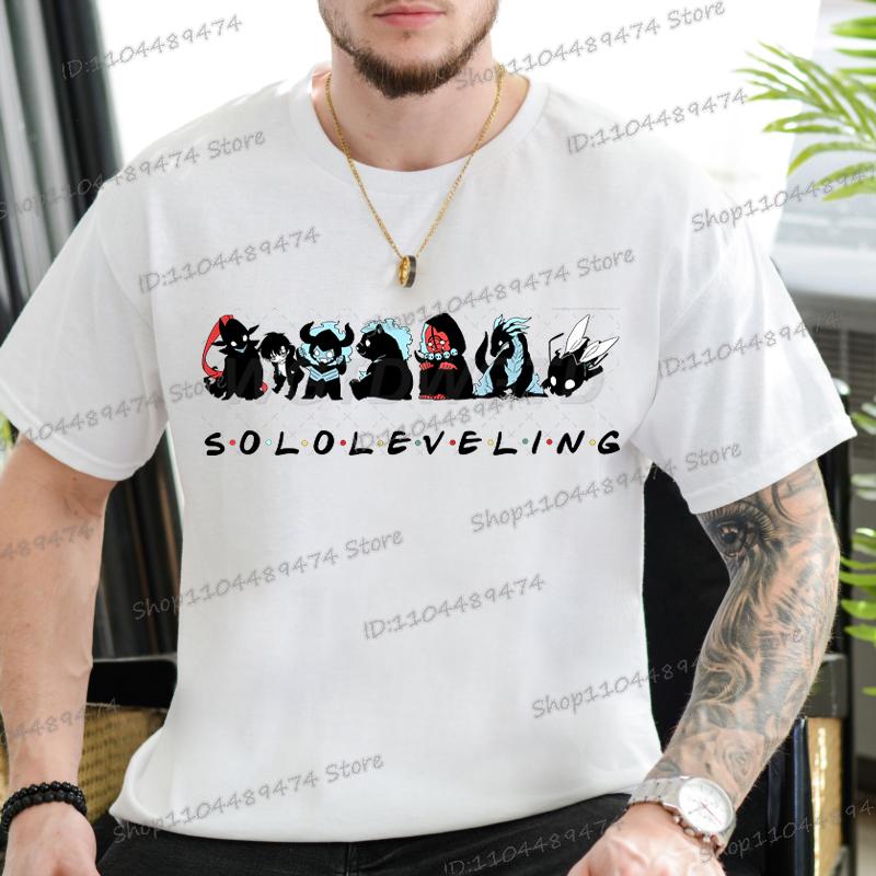 Anime Print Solo Leveling T-shirt Unisex Casual Loose Cool Manga Y2K Tops Sung Jin-Woo Graphic Men Women Funny Fashion Clothes