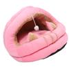 Cat House Ultra Soft Removable Washable Cute Ears Cushioned Hooded Cat Cave Bed for Indoor Pink L
