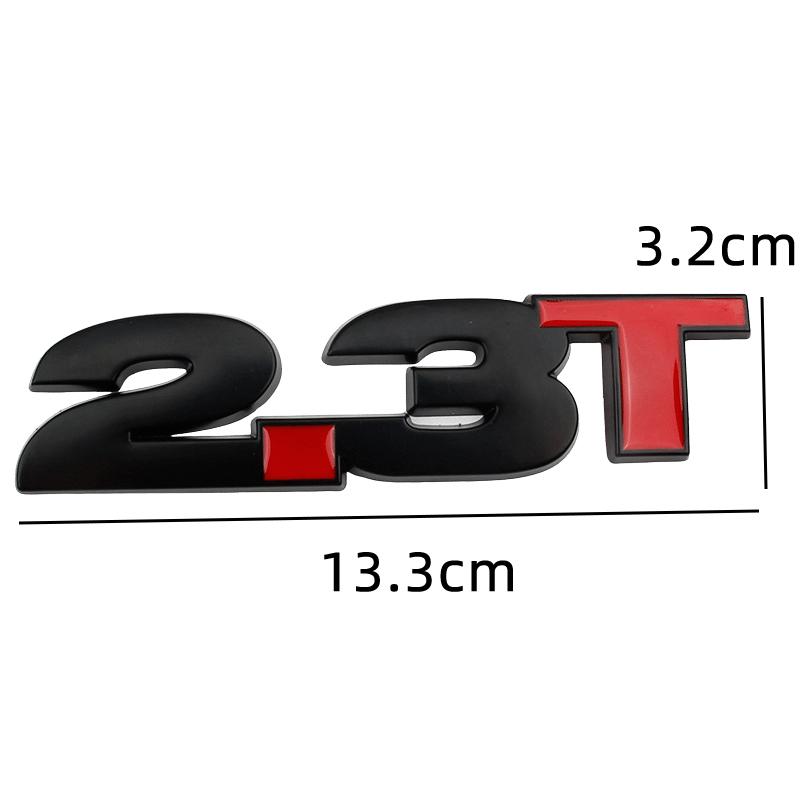 Car 3D Metal 2.3T Displacement Decal Sticker For M-ustang S-helby 2.3T Logo Car Trunk Body Badge Emblem Styling Stickers