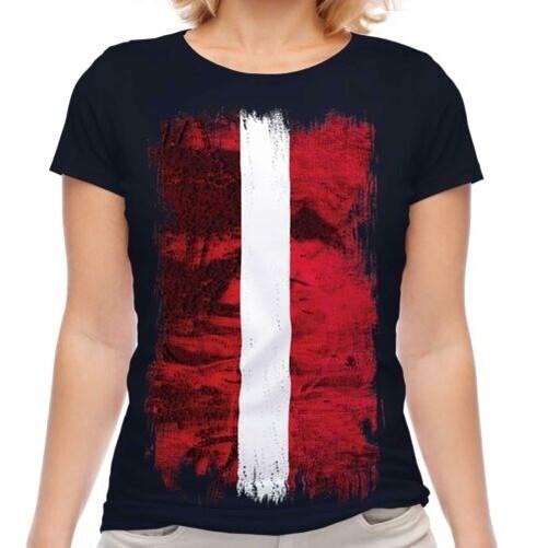 

Latvia Grunge Flag Women T-Shirt Latvija Football Latvian Jersey Gift 4XL