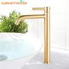 Tall Basin Sink Faucet Slim Black Chrome Bathroom Washbasin Water Mixer Tap Hot Cold Water Basin Crane Deck Mounted Bathroom Tap