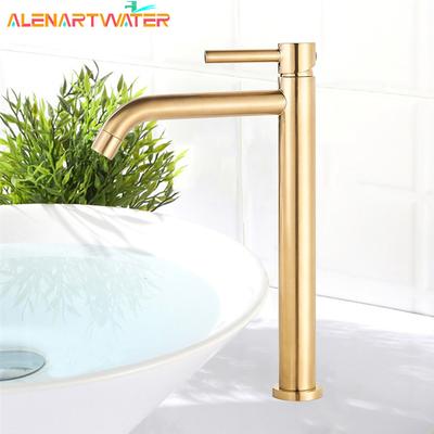 Tall Basin Sink Faucet Slim Black Chrome Bathroom Washbasin Water Mixer Tap Hot Cold Water Basin Crane Deck Mounted Bathroom Tap