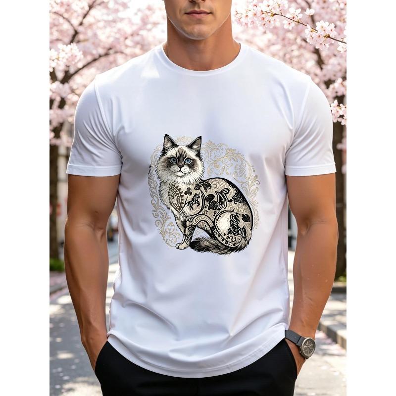 Men's Printed Short-Sleeve T-Shirt, Breathable Summer Top. Stylish and Casual, Machine Washable ,Comfortable Fit