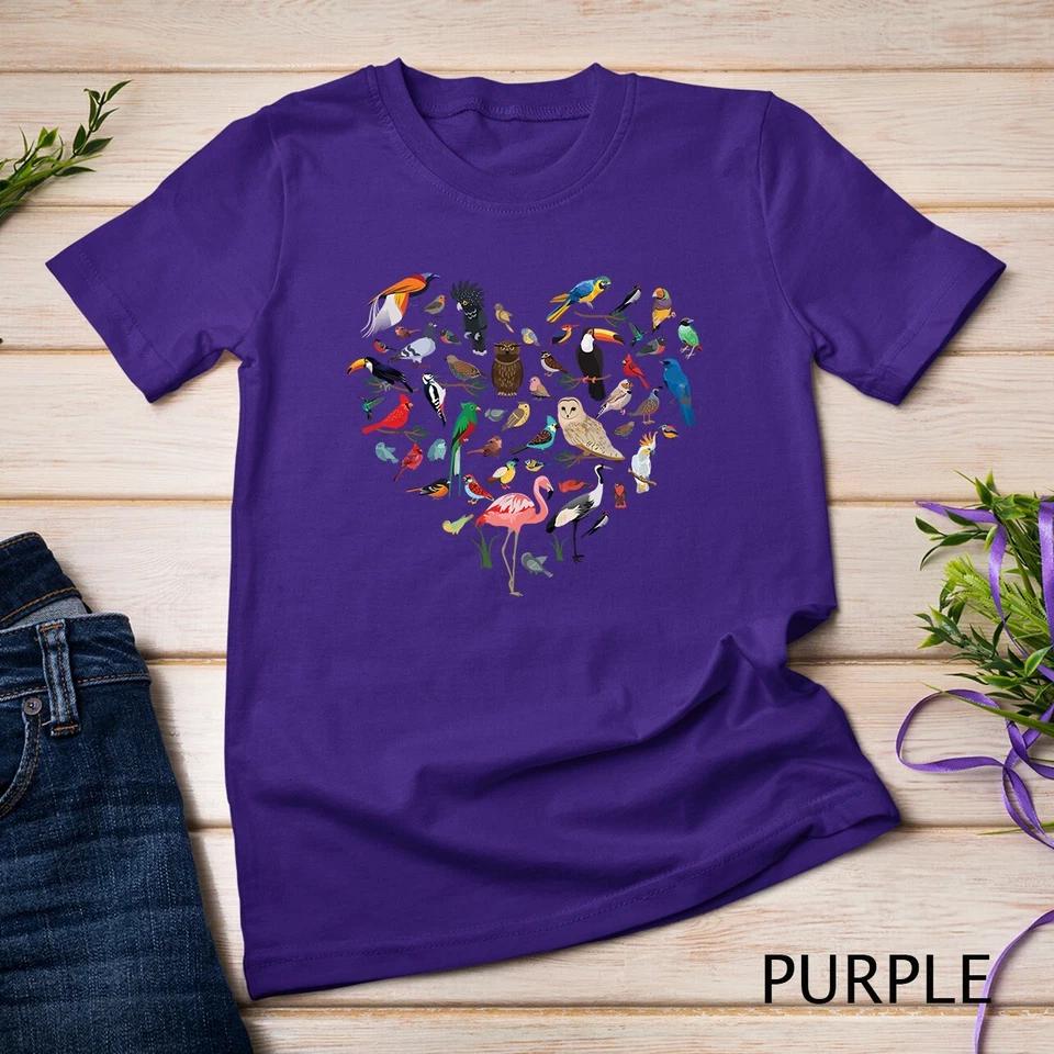 Bird Heart - Birding Bird Watching Birder Bird Watcher Unisex T-shirt 7 4XL