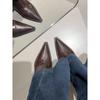 Boots Women's Fleece Skinny Boots Thin Heel High Heel Pointed Head Temperament Soft Leather Back Zipper Short Boots