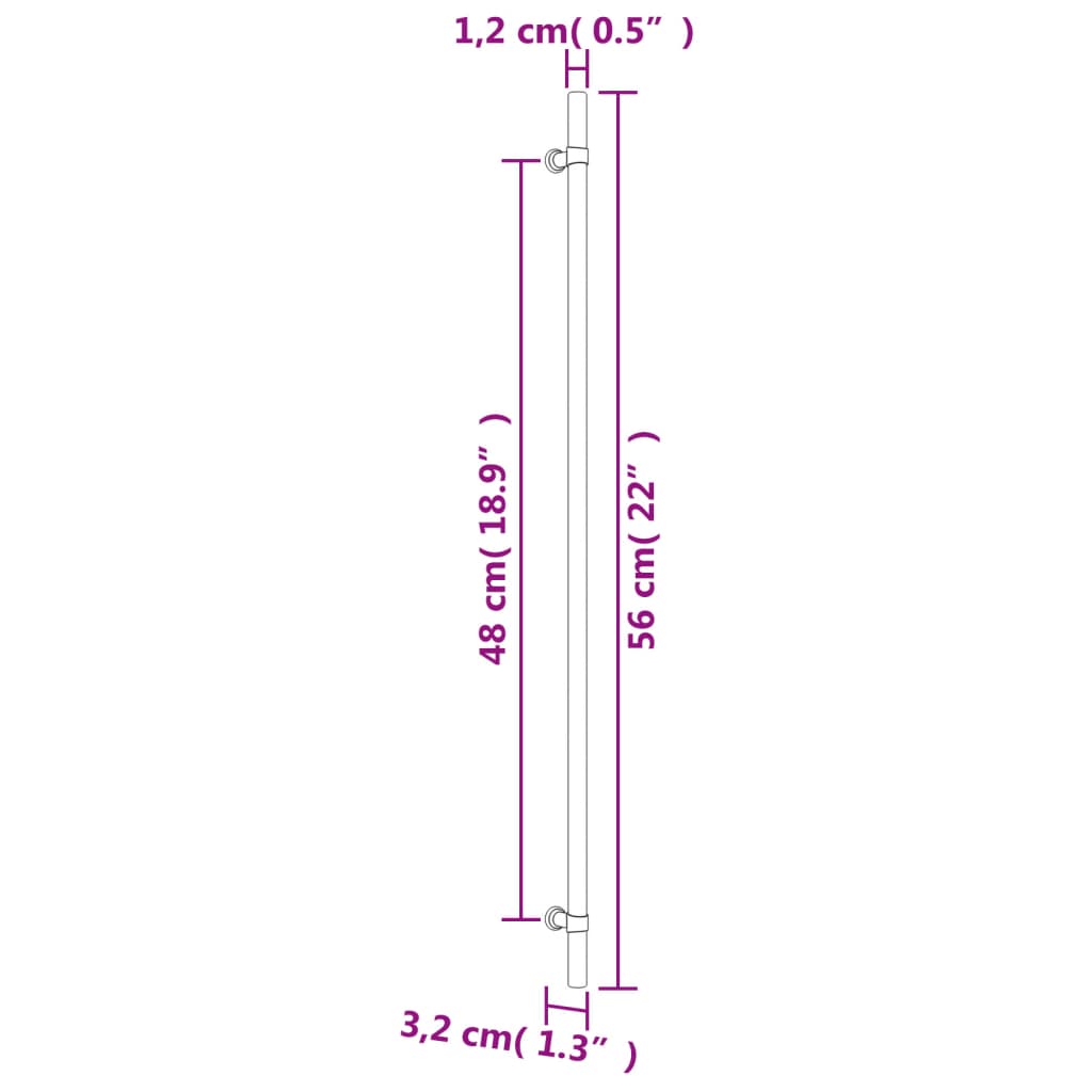 Furniture Handles 10 Pcs Bronze 480 Mm Stainless Steel