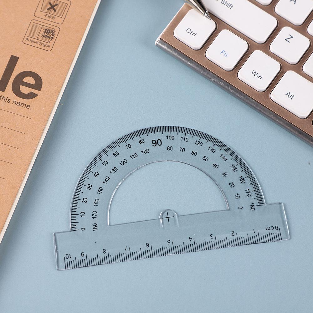 10cm Transparent Plastic Protractor Ruler for Primary Students