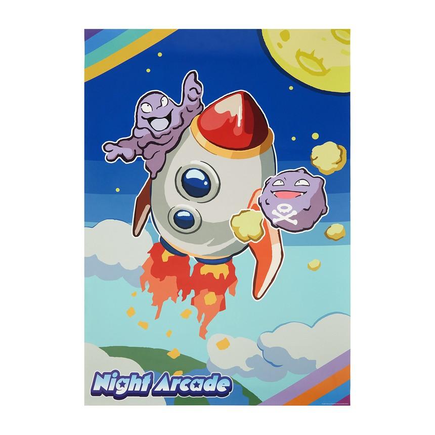 [Pokemon] Pokemon Center Poster & Sticker Set Night Arcade