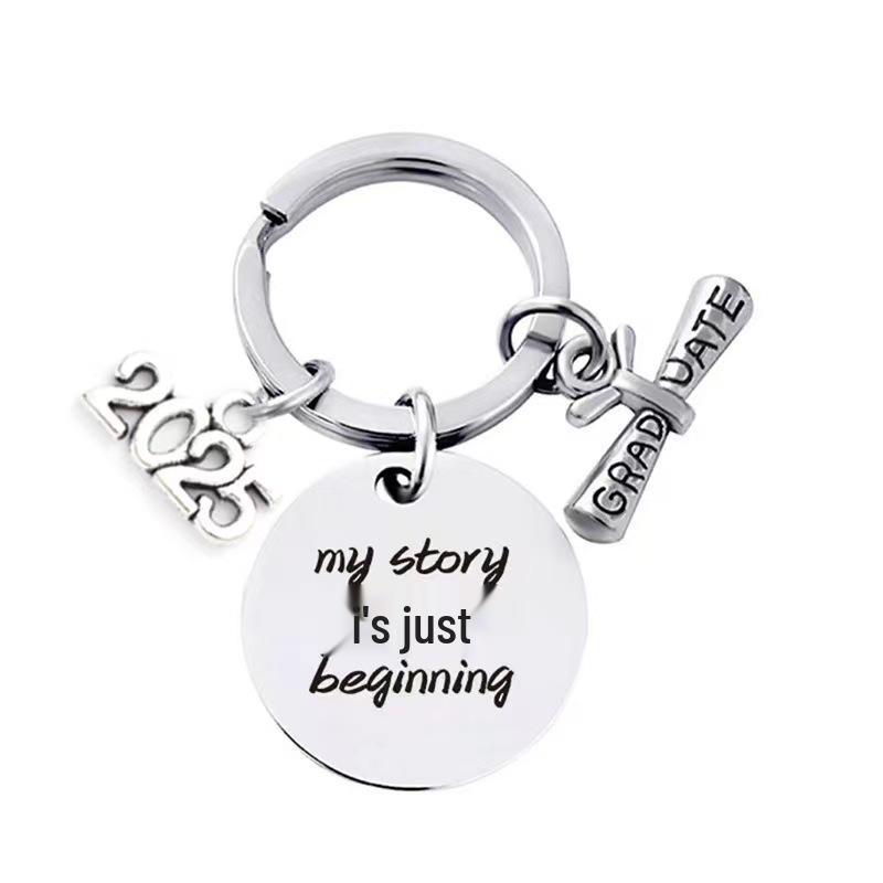 Stainless Steel Graduation Keychain Pendant - Gift Engraving Available