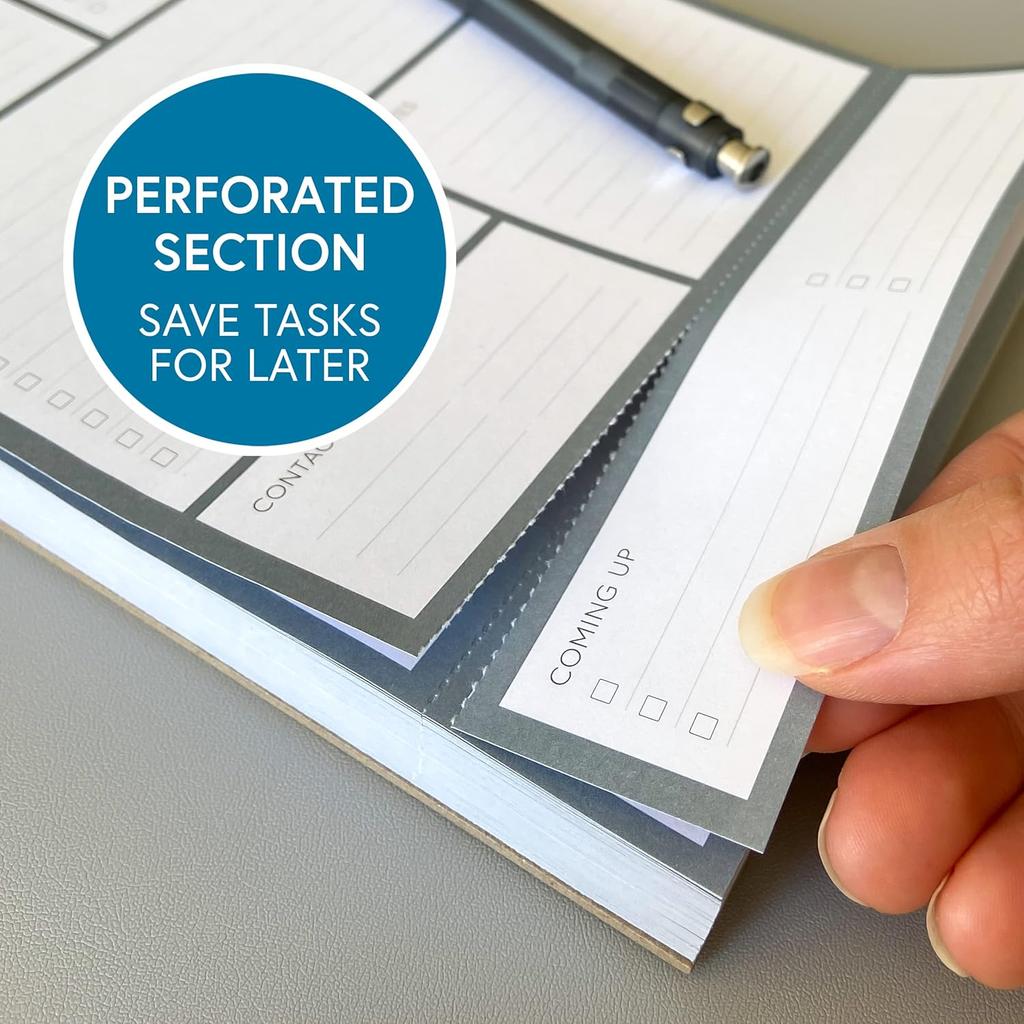 Daily Planner Notepad by Clear Mind Concepts - 100 Tear-Off Sheets, Undated To-Do List Pad, Thick 120gsm Paper for Productivity & Task Organization -