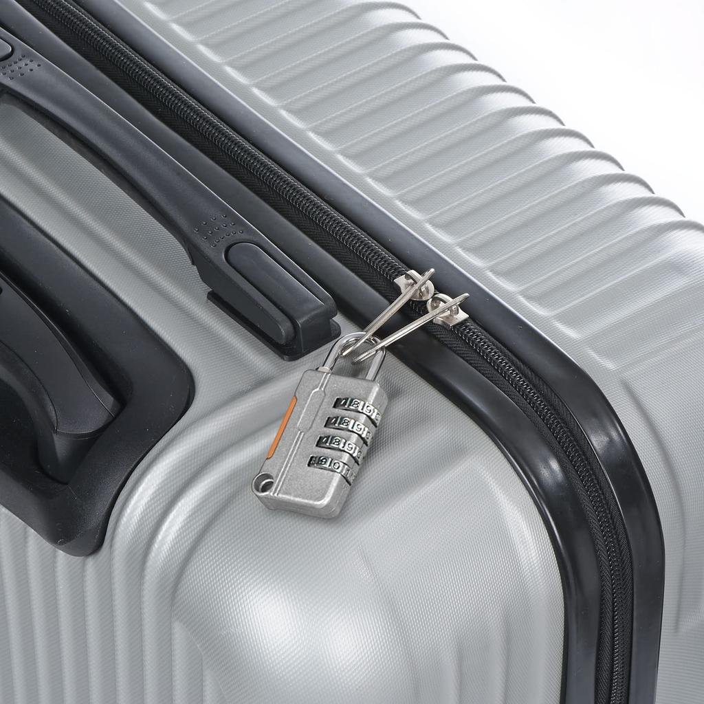 PATIKIL Security Combination Cable Lock with Double Silver 0.5m Wire, 4-Digit Lock, Loops, Anti-Theft Rope, Padlock, Cable, Suitcase,