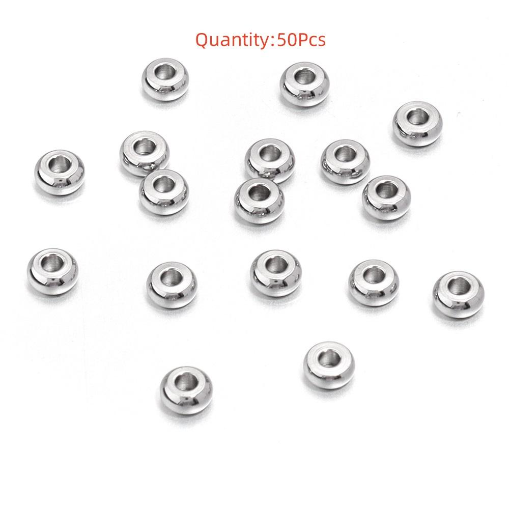 High Quality Stainless Steel Beads Square Round Wheel Shaped Loose Spaced Beads For DIY Charms Bracelet Jewelry Accessories
