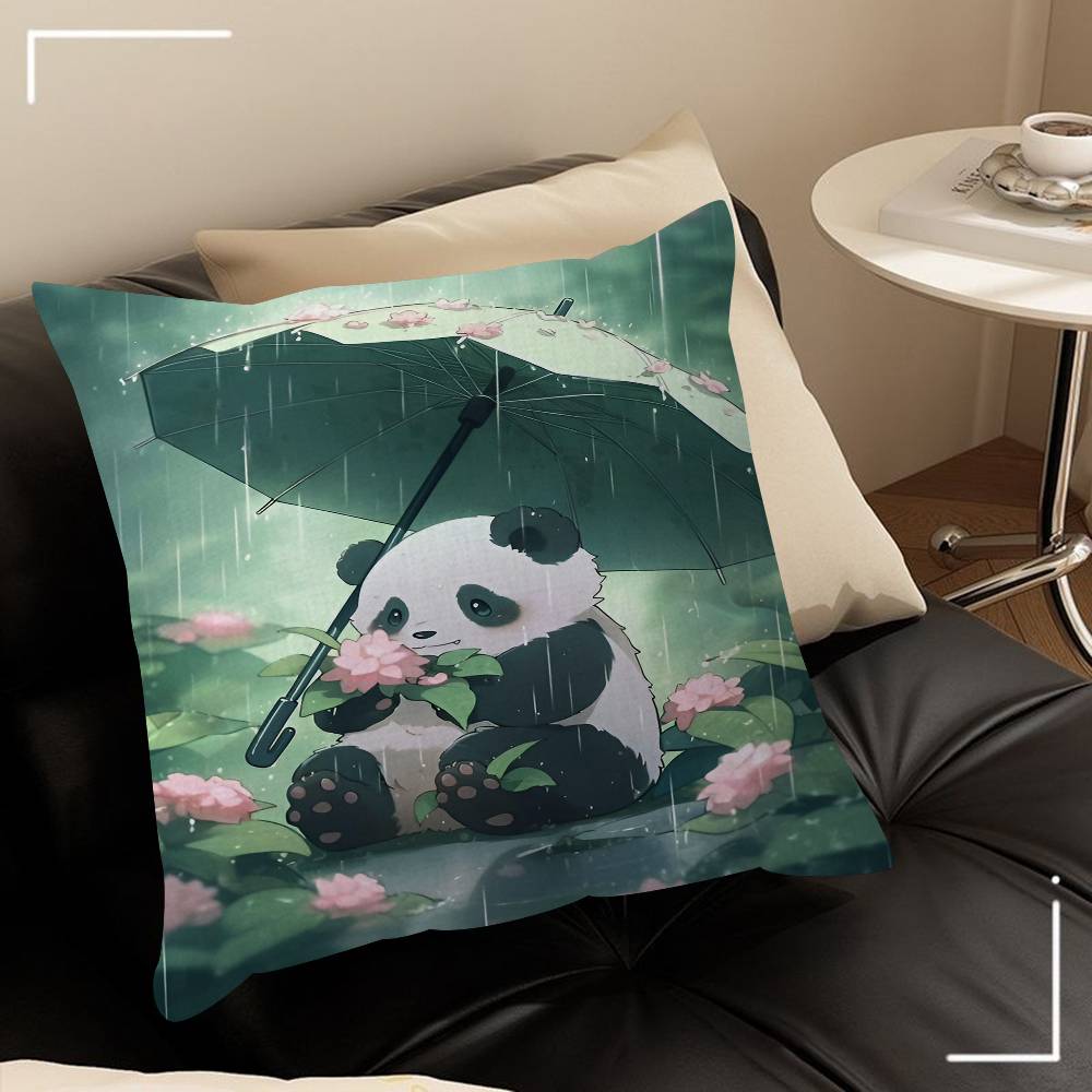 Cute Cartoon Panda Office Cushion Pillowcase Car Cushion Cover45X45CM Lumbar Pillowcase Sofa Pillowcover