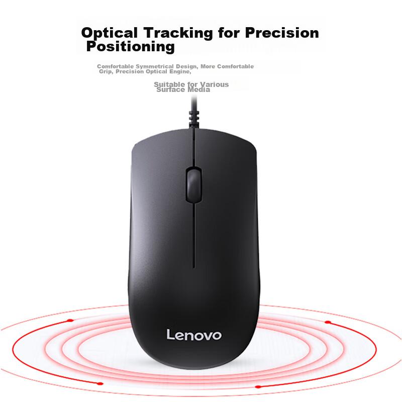Lenovo MK11 Wired Keyboard And Mouse Combo, Full-Size Office Mouse And Keyboard Set, Business Computer Keyboard Laptop Keyboard