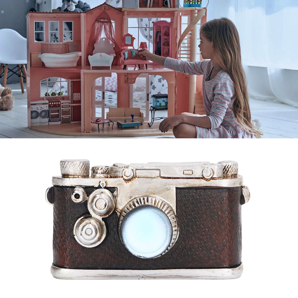 Miniature Camera 1/6 Scale Cute Vintage Style Portable Synthetic Resin Dollhouse Decoration Toys for Birthday Present