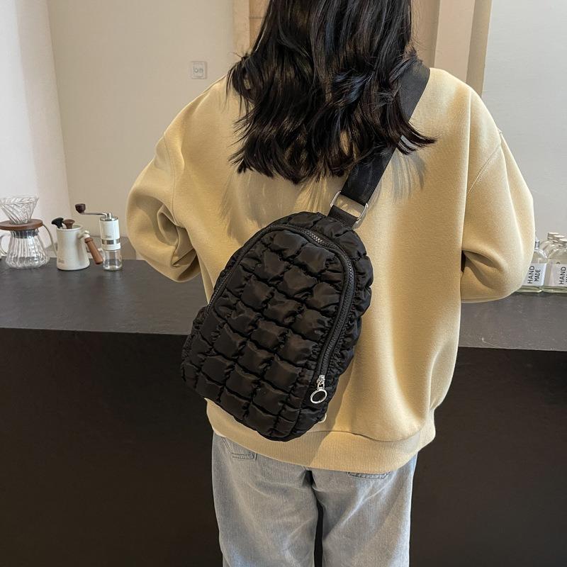 Bolsa de pecho simple para mujer nueva de otoño e invierno, ropa de algodón, bolso de hombro portátil, bolso bandolera personalizado para el trabajo