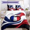 France Football Printed Bedding 3 Piece Set Cozy Breathable Bed Cover Set As Housewarming Holiday Gift
