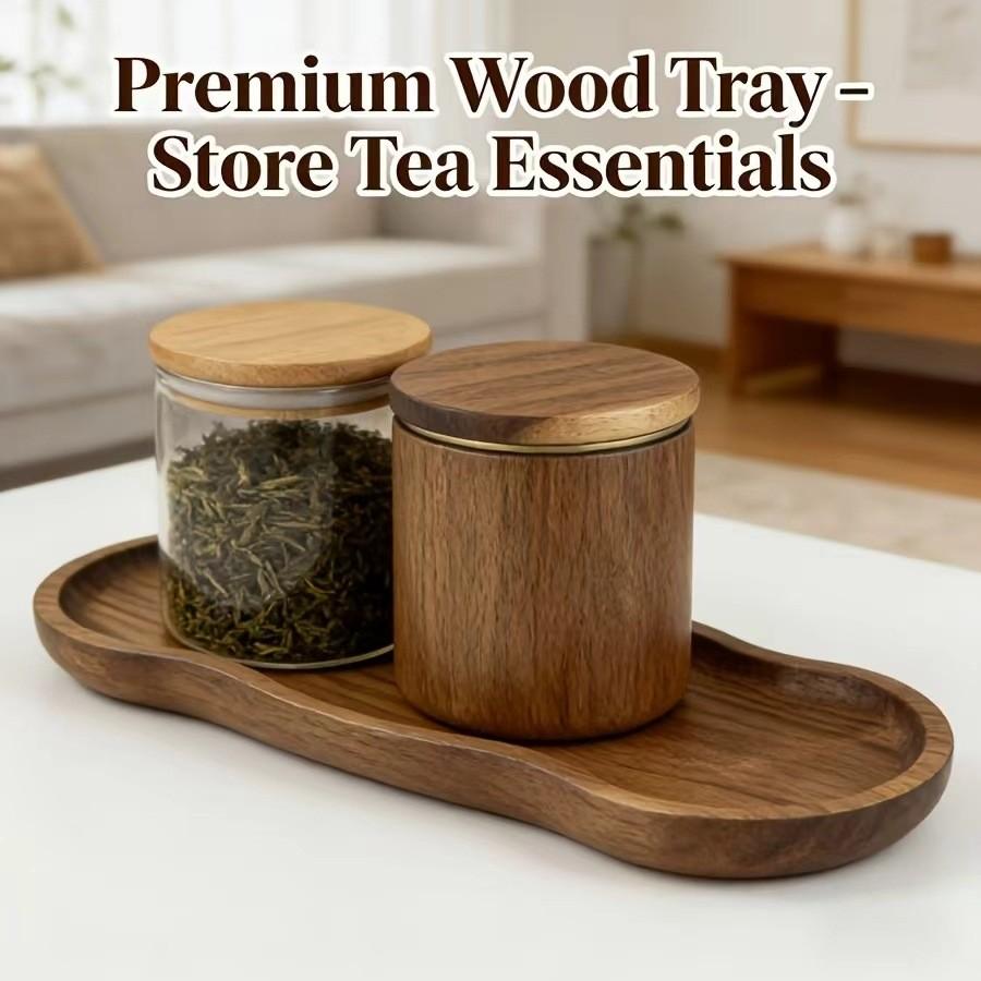 Asymmetrical Acacia Wood Tray Versatile Serving Plate for Snacks Desserts Coffee Coaster Home Afternoon Tea Table Decor