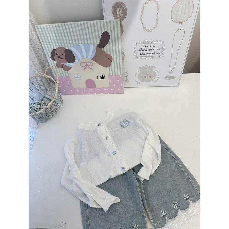 Girls Summer Knit Cardigan - Soft, Lightweight, Sun-Protective Infant Coat Size 120