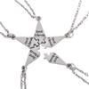 5pcs Set Simple Five People Splicing Best Friends Letter Five-pointed Star Pendant Necklace for Women Men Birthday Jewelry Gifts