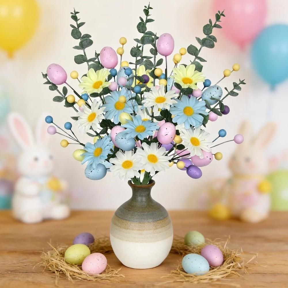 Realistic Easter Flower Bouquet Decorative DIY Artificial Berries Floral Colorful Berry Easter Egg Branch Office Desktop