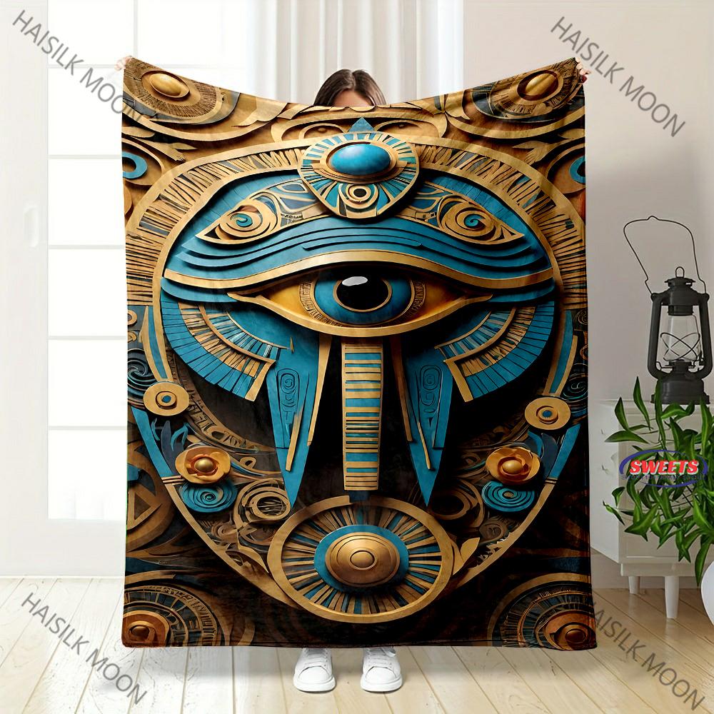 Mysterious Ancient Egyptian Culture Pattern Print Blanket Living Room Bedroom Sofa Nap Travel Blanket Gifts for Family Friends
