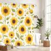 Vibrant Themed Polyester Shower Curtain - Adorable Pet, Skull, Bee & Sunflower Printed Bathroom Decor
