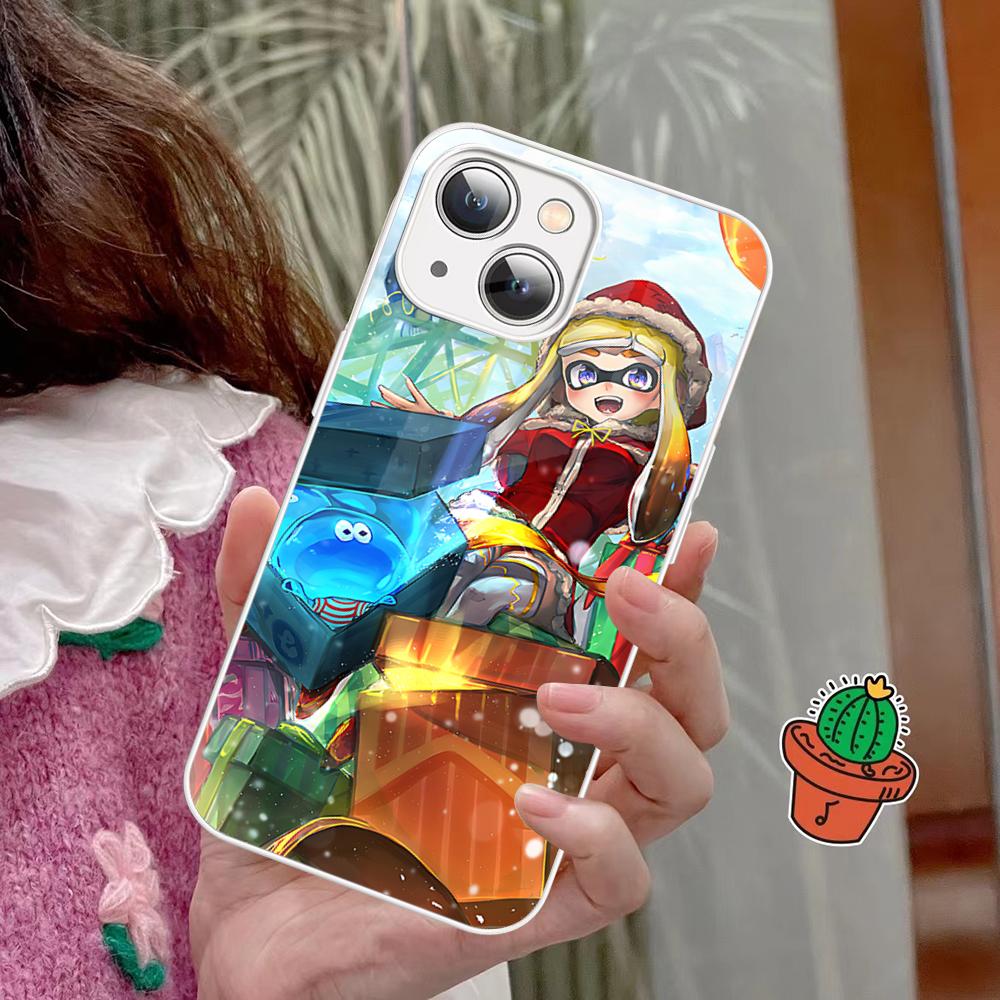 

Splatoon Phone Case Tempered Glass For Iphone 14 13 12 11 Pro Mini XS MAX 14Plus X XS XR Fundas iphone 11