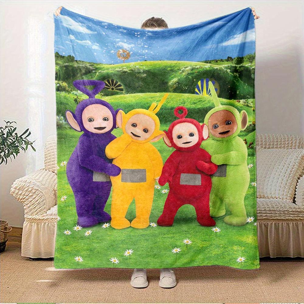 1pc Flannel Throw Blanket, Teletubbies,Outdoor,FriendshipPattern Printed Blanket, Warm Cozy Soft Blanket For Couch Bed Sofa Car Office Campi