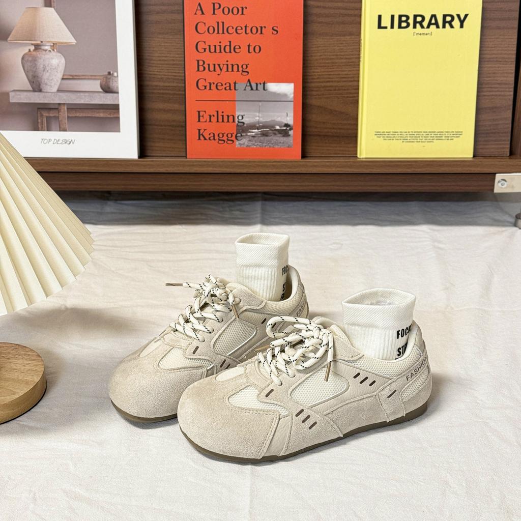 Dexun shoes women's 2025 early spring new inner height increase puff big head casual versatile sports women's shoes Forrest Gump shoes board shoes