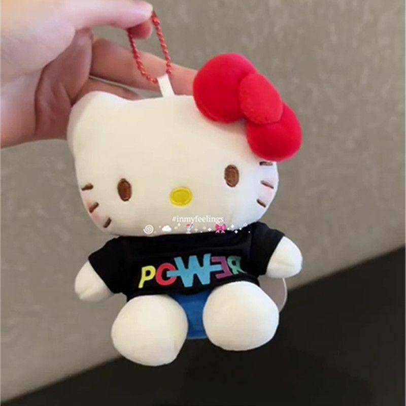 Cute Hello Kitty Plush Doll Keychain Celebrity Style Backpack Hat Decoration Fashion Bag Accessory Pendant