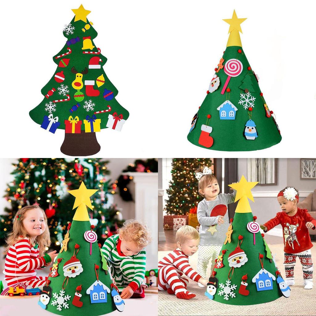 Bunte Kinder DIY Filz Weihnachtsbaumschmuck Perfekt für festliche Heimdekorationen