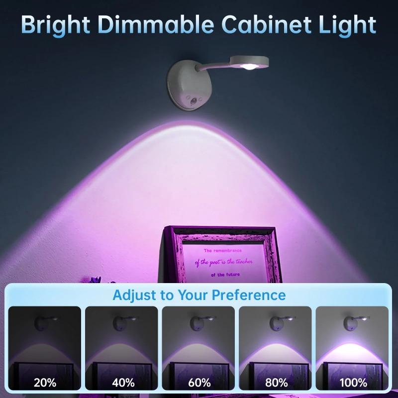 RGB Motion Sensor Wall Light Rechargeable Magnetic LED Wall Lamp 16 Colors Dimmable Remote Control Wireless for Stairway Bedroom Hallway Decor