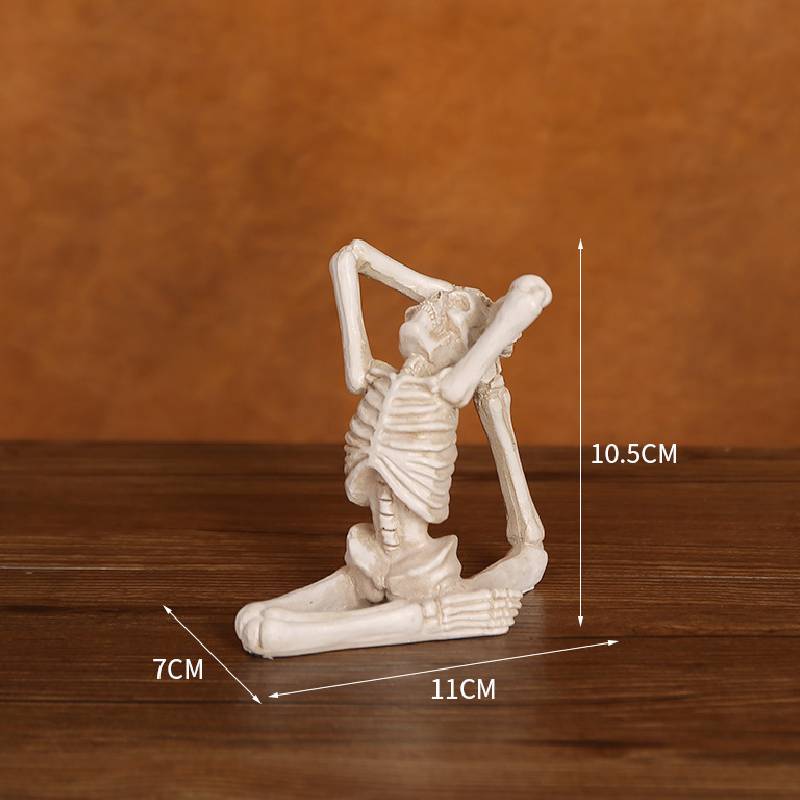 Candlestick Skeleton Resin Figurine Statues Model Halloween Skull Gift Decor