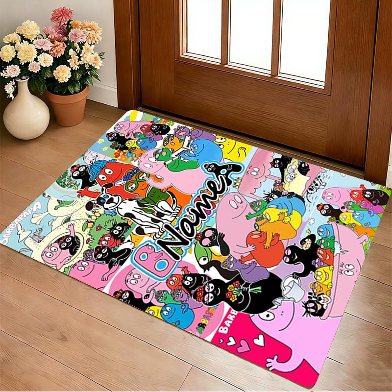 Custom Name Colorful Creatures Living Room Non-Slip Area Rug Soft Carpet for Bedroom Kids Playroom Sofa Office Home Decor Doormat