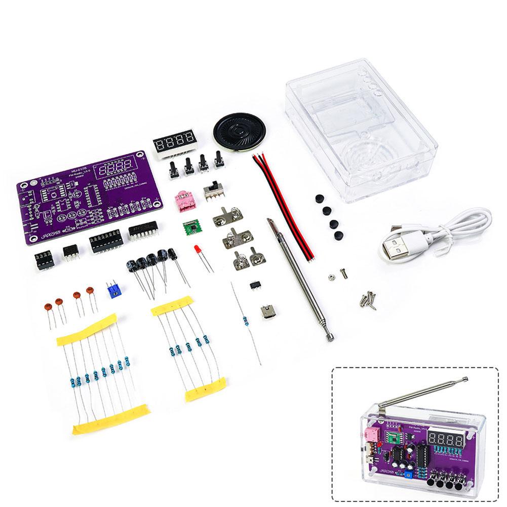 FM Radio Module DIY Kit with Clear Display and Custom Audio Settings