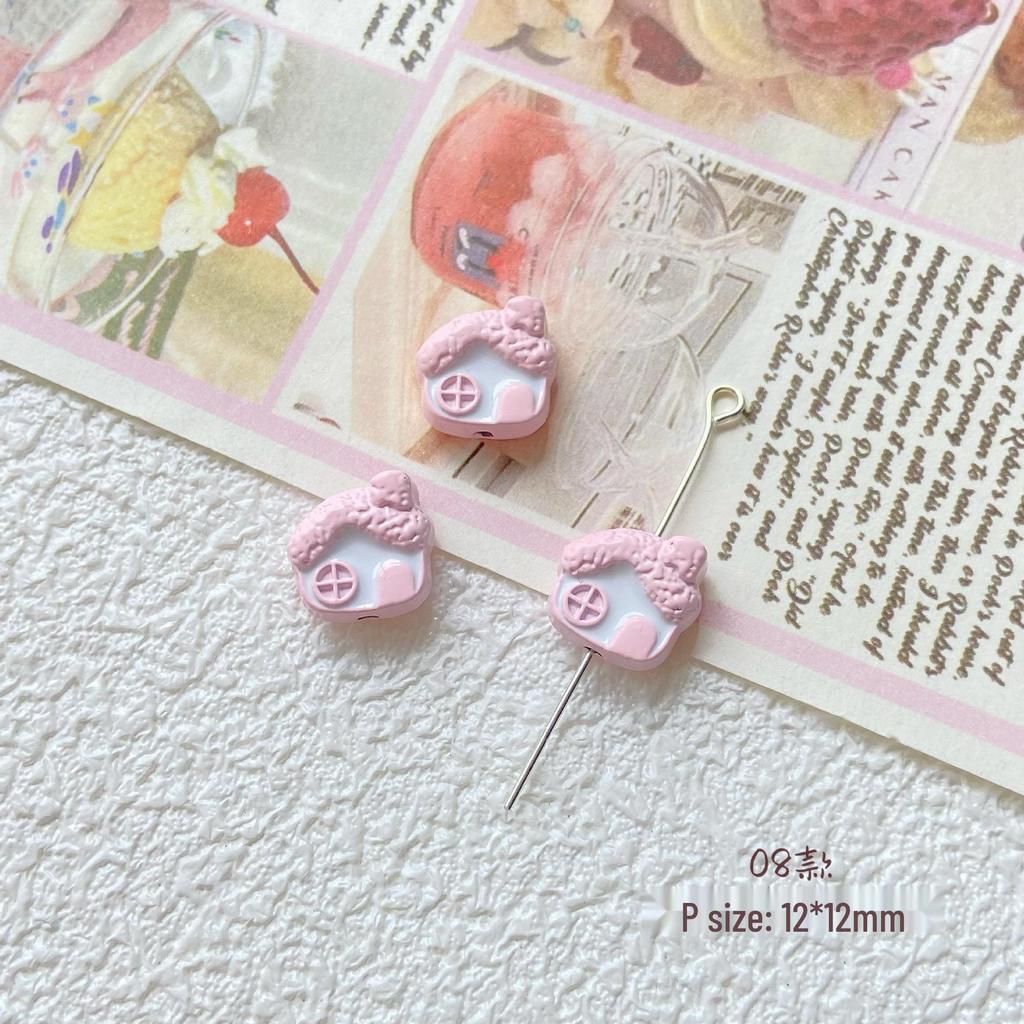 Pink White Bunny Bear Camera Cat Alloy Beaded Charm Bracelet/Necklace Accessories