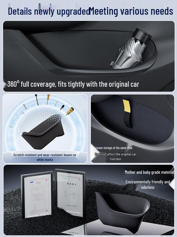Tesla Model 3/Y Updated Door Slot Storage Box with Mat Accessories