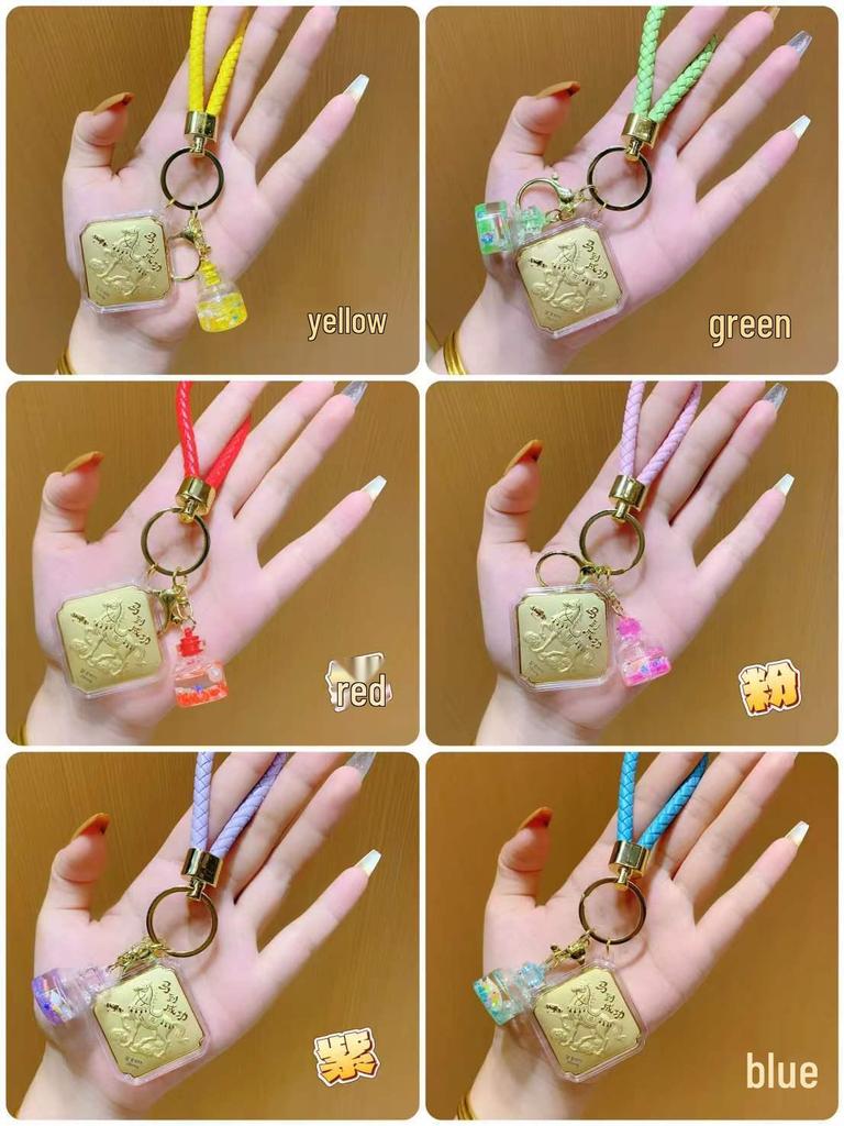 999 Fine Gold Pendant Keychain: Success on Arrival Handbag Charm & Mobile Phone Accessory